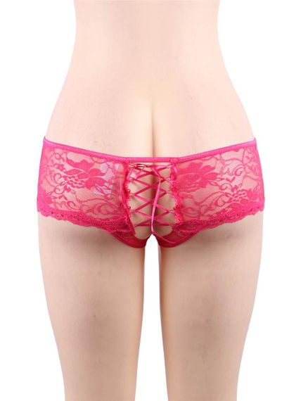 Рожеві трусики Star Night з квітковим мереживом та відкритим доступом sexstyle | Зображення 5