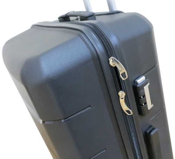 Большой чемодан на колесах из полипропилена 93L My Polo, Турция черный | Зображення 7
