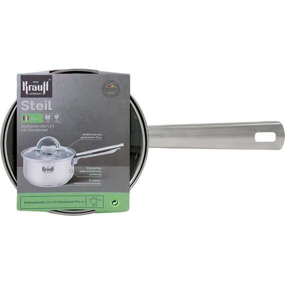 Ковш кухонный Krauff Steil 26-238-072, 1.2 л, 14 см, из нержавеющей стали с крышкой, для всех типов плит | Зображення 5