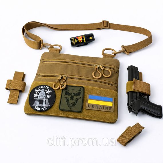 Сумка через плече Cordura 1000D з панеллю для патчів (койот) | Зображення 4