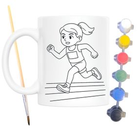 Набір для творчості кружка розмальовка Легка атлетика 330 мл біла (КР0113)