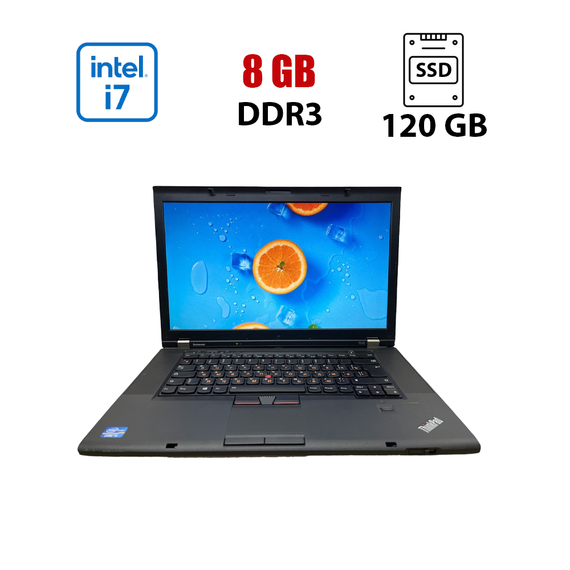 Ноутбук Lenovo ThinkPad T530 / 15.6" (1366х768) TN / Intel Core i7-3520M (2 (4) ядра по 2.9 - 3.6 GHz) / 8 GB DDR3 / 120 GB SSD / Intel HD Graphics 4000 / WebCam б/у