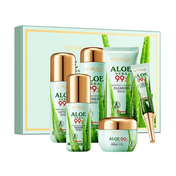 Подарунковий набір косметики для обличчя 6в1 BIOAQUA Aloe Vera
