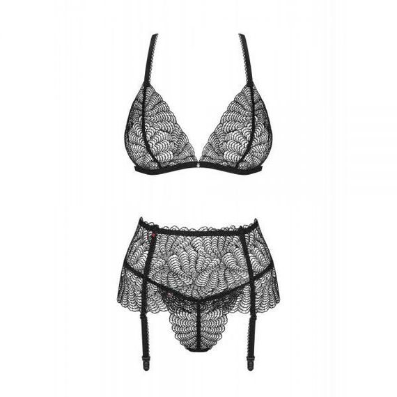 Комплект Obsessive Chiccanta 3 pcs set black L / XL Sex Aura | Зображення 3