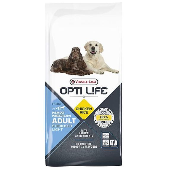 Сухий корм Opti Life Sterilised Light Medium & Maxi для стерилізованих середніх і великих собак 12,5 кг