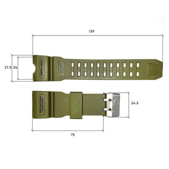 Ремінець для годинника Skmei 1155/1155B Army Green | Зображення 2