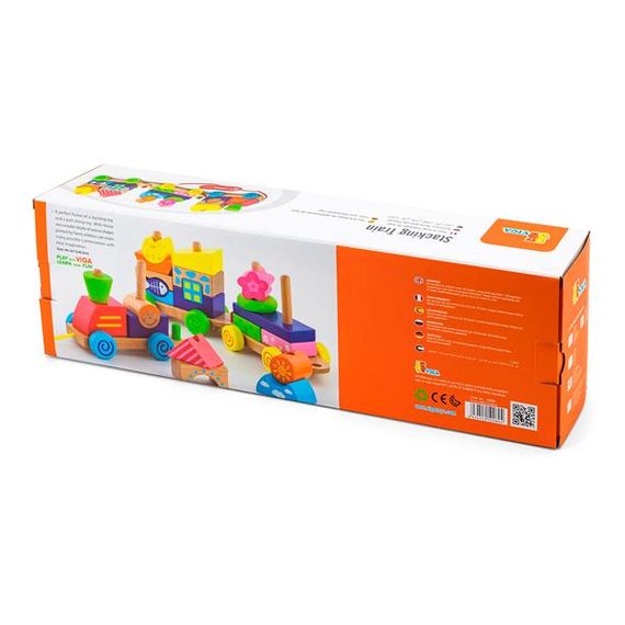 Дерев'яна каталка Viga Toys Поїзд із блоків (50089) | Зображення 2