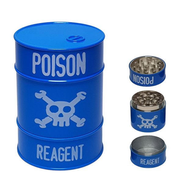 Металевий Гріндер Крешер Подрібнювач Для Тютюну «Poison Barrel Grinder Blue»