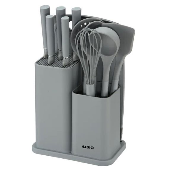 Набор нейлоновых ложек удобный Magio, Кухонные наборы на подставке, Kitchen set силиконовый SL-52