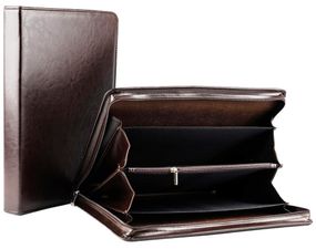 Деловая папка Амо из искусственной кожи коричневая