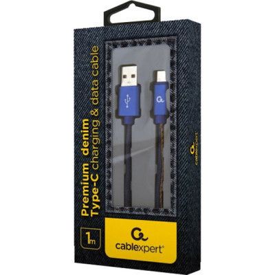 Дата кабель USB 2.0 AM to Type-C 1.0m Cablexpert (CC-USB2J-AMCM-1M-BL) | Зображення 1