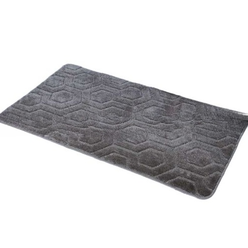 АКЦІЯ Набір килимків для ванної 2шт 50*60см+60*100см Соти Standard світло-сірий + Фіранка PEVA Дариана