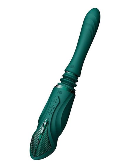 Компактна смарт секс-машина Zalo – Sesh Turquoise Green, 2 насадки, пульт ДК, кристал Swarovski Sex Aura | Зображення 6