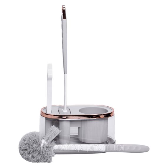 Набір для туалету настінний 3 в 1: 2 йоржики + щітка, йорж для унітазу силіконовий з щіткою йоржик для унітазу HP-35015-47G | Зображення 1