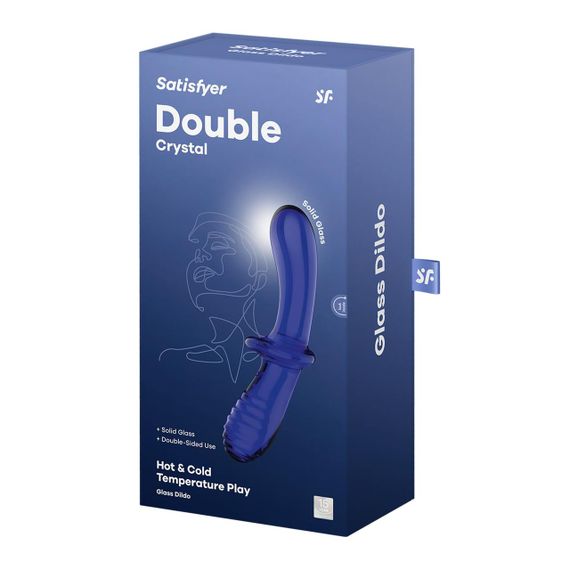 Двосторонній скляний дилдо Satisfyer Double Crystal Light blue, боросилікатне скло, унісекс Sex Aura | Зображення 4