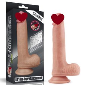 Силіконовий фалоімітатор 8'' Dual layered Platinum Silicone Cock Sex Aura