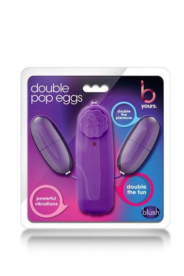 Виброяйцо двойное Blush B yours double pop eggs plum, фиолетовый Sex Aura | Зображення 1