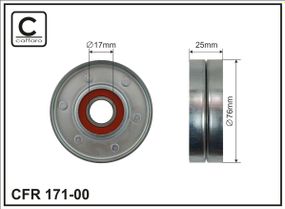 Ролик ременя генератора натяжний VAG, CAFFARO (171-00) метал. (078903133AB)