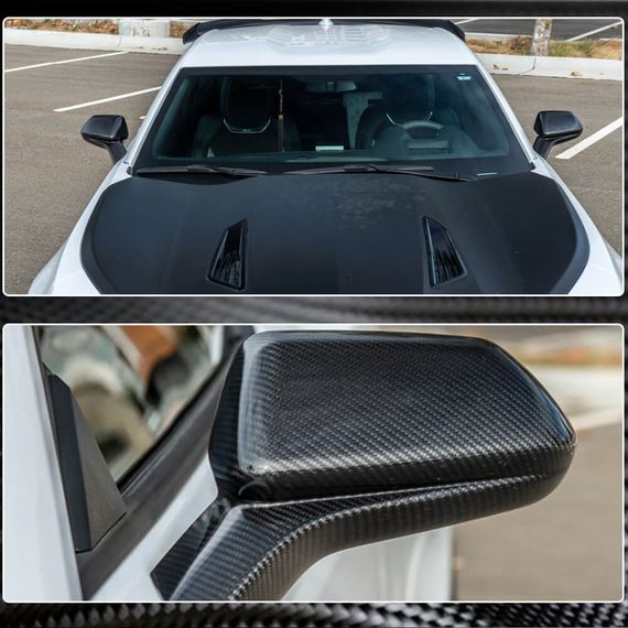 Накладки на Зеркала (2015-2019, Карбон) для Chevrolet Camaro 2015- гг | Зображення 2