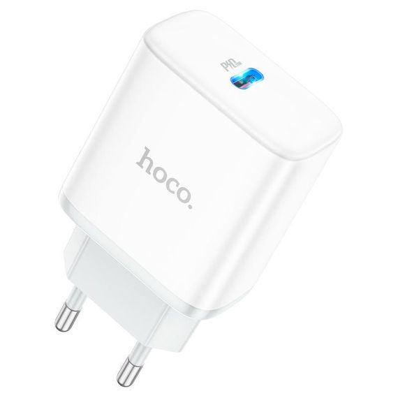 СЗУ 110-240V HOCO C104A, USB-C, PD20W, White