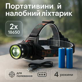 Налобный фонарь с долговременной работой аккумулятора, Фонарь на голову с рассеянным светом NA-46