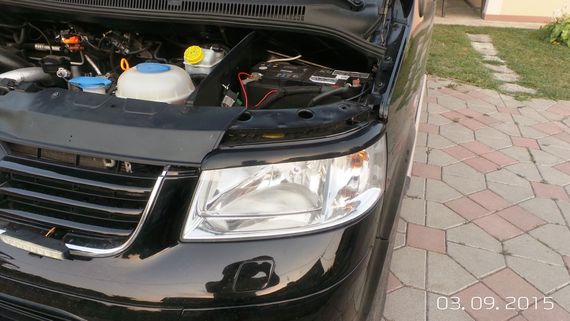 Реснички (2 шт, черные) Черный мат для Volkswagen T5 Caravelle 2004-2010 гг | Зображення 1