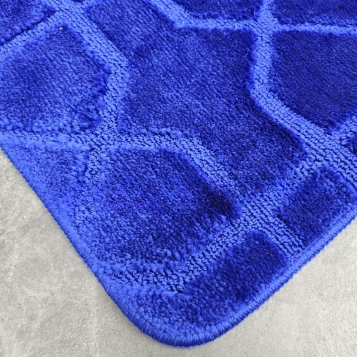 АКЦІЯ Набір килимків для ванної 2шт 50*60см+60*100см Геометрія Standard синій + Фіранка PEVA Дариана | Зображення 5