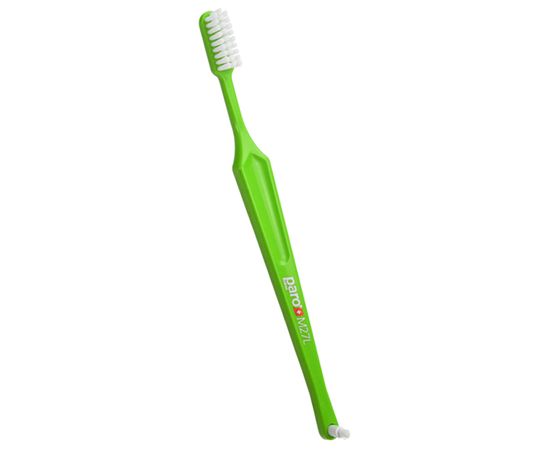 Зубна щітка середньої жорсткості paro® toothbrush M27L з монопучковою насадкою, салатова
