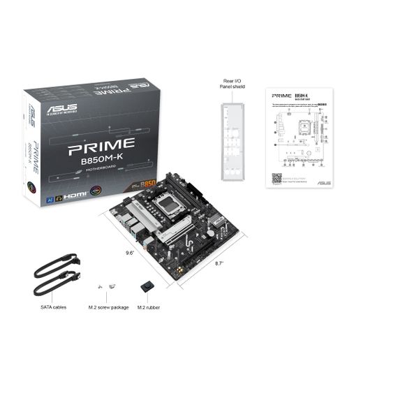 Материнcька плата ASUS PRIME B850M-K sAM5 B850 4xDDR5 M.2 HDMI DP mATX 90MB1LV0-M0EAY0 | Зображення 1