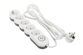 Сетевой фильтр 2Е Plus 5XSchuko с выключателем, 3G*1.0мм, 3м, white (2E-U05VESM3W)