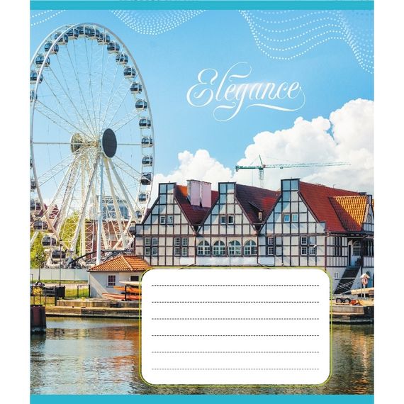 Тетрадь ученическая "Города Европы" 024-550207K-4 в клеточку, 24 листа