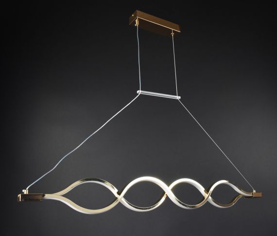 Люстра світлодіодна підвісна LED світильник для квартири на стелю лед 27440 Золото 30-110х6х102 см.