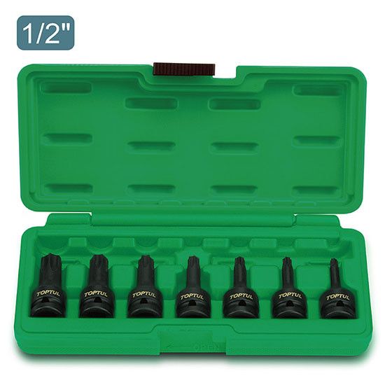 Набор ударных головок TORX Т30-T70 1/2" 7шт TOPTUL GDAI0701 | Зображення 1