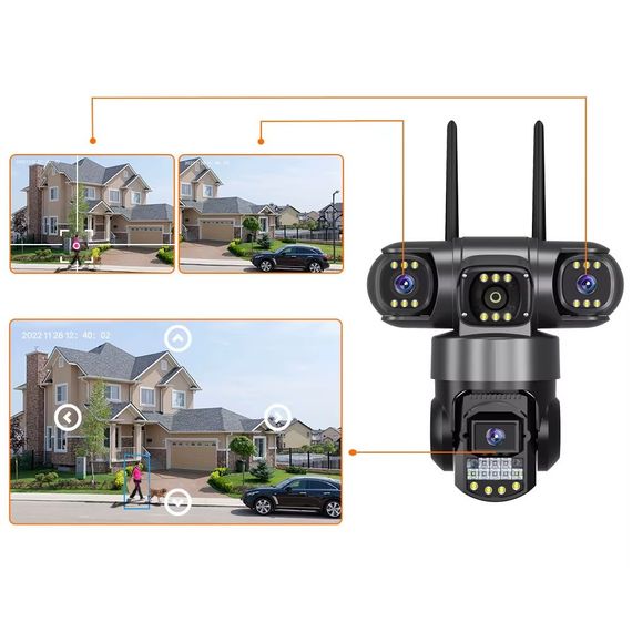 Камера на 3 лінзи з 4G зв'язком v380 V380 (46374-10053_1357) | Зображення 5