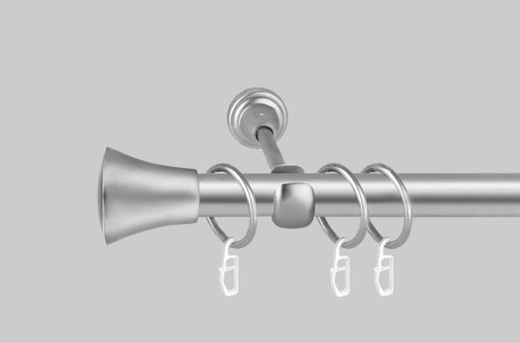 Карниз для штор металевий, однорядний 19 мм (Принц) Сатин 320 див. (стик 2-х труб)