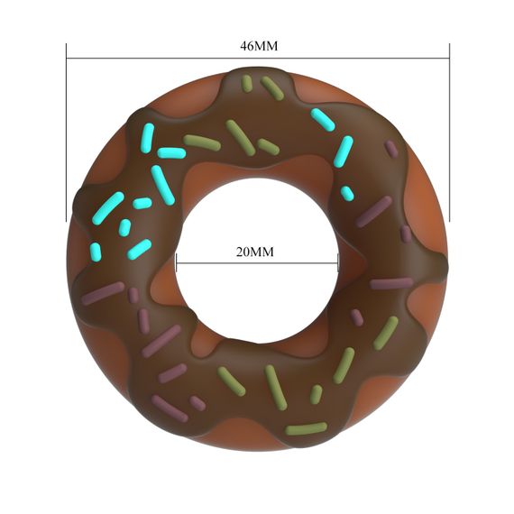 Ерекційне кільце - Pretty Love Choco Super Donut Silicone Cock Ring | Зображення 5