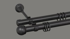 Карниз для штор дворядний металевий 19 мм, Тоді (колір Маренго) 320 см