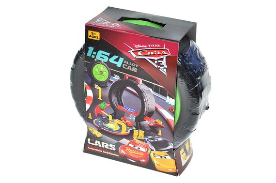 Трек  378-D у вигляді колеса, у комплекті з машинками 1:64, 6шт, з хєдером 14,3*19,9*6,5см | Зображення 1