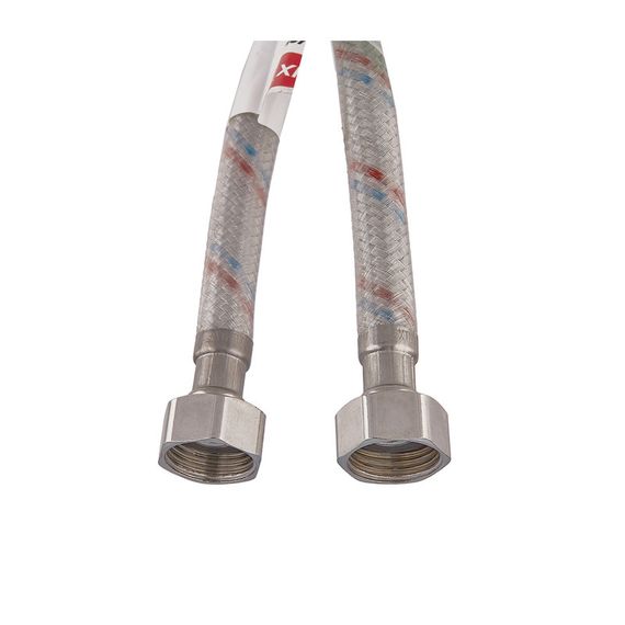 Гнучкий шланг для підключення води гайка 1/2'' - гайка 1/2'' (80 см) (силик. оболонка) Zerix (ZX3011) | Зображення 1