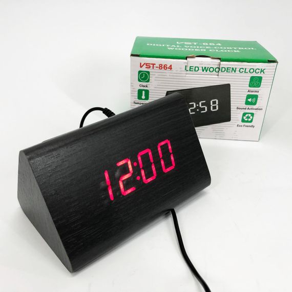 Годинник настільний VST-864 з червоним підсвічуванням, Світлодіодний настільний дорожній електронний годинник | Зображення 4