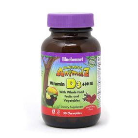Витамин Bluebonnet Nutrition Витамин D3 400IU для Детей, Вкус Ягод, Rainforest Animalz, (BLB-00194) - Топ