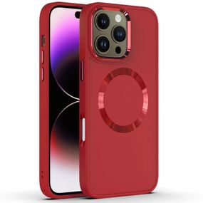 TPU чехол Bonbon Metal Style with MagSafe для Apple iPhone 16 Pro (6.3") Красный / Red