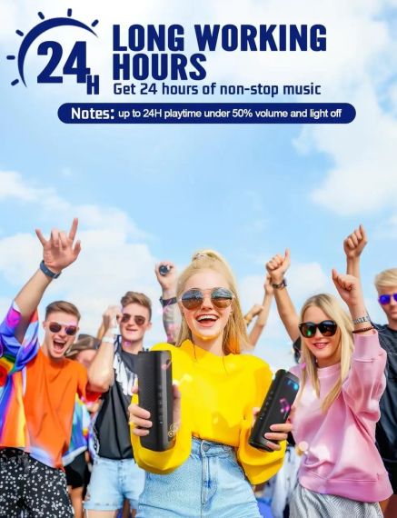 Портативна Bluetooth-колонка UOHHBOE C27-C з RGB-підсвіткою та захистом IPX5 | Зображення 4