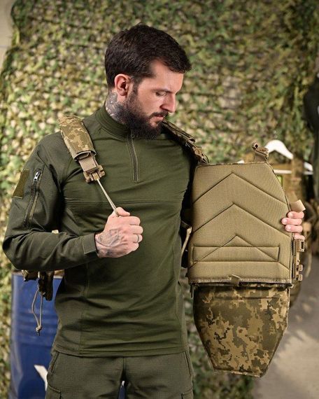 Плитоноска 4 швидких скидання з наплічником Cordura піксель ПП4632 | Зображення 6