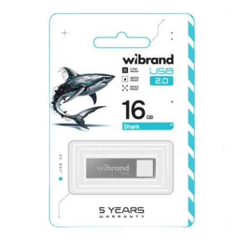 Флешка 16Гб USB 2.0 срібло Shark Wibrand | Зображення 1