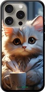 Чохол на iPhone 15 Pro Білий кіт "5646b-3096-2448"