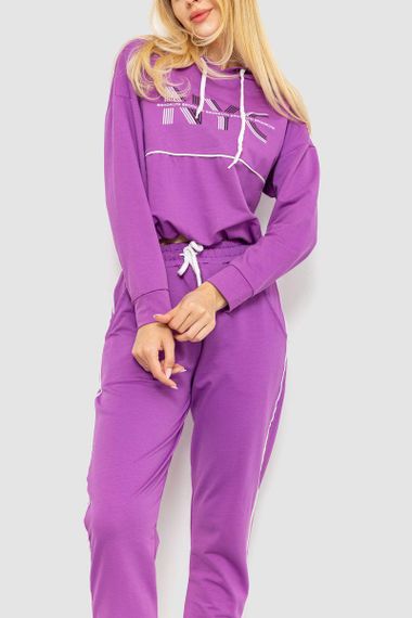 Спортивный костюм женский с капюшоном  цвет светло-фиолетовый 117R1251 | Зображення 1