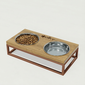 Миски на подставке для маленьких собак и котов Hollky Base S (2 × 0,45 л) BS-36187-GLNT