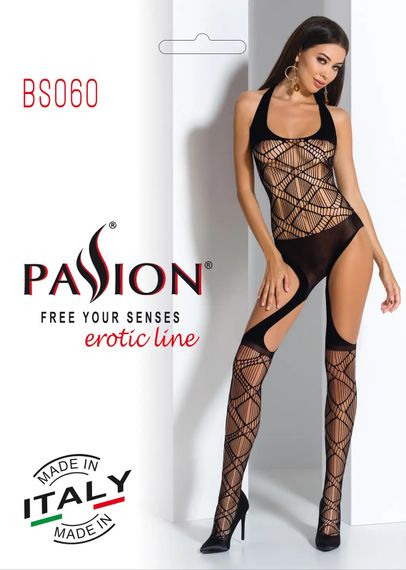Бодістокінг BS060 Black Passion, з геометричним малюнком, чорний, S/L | Зображення 3