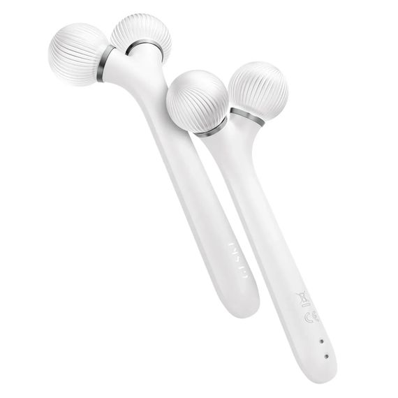 Электронный ультразвуковой ролик для лица GESKE Sonic Facial Roller 4в1 gray, Белый | Зображення 5